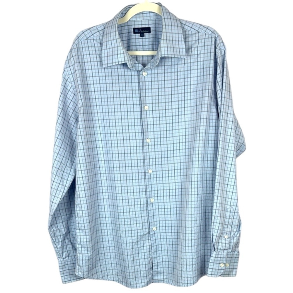 Blu by Polifroni Blue Casual Button Down Shirt Size 17.5